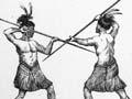 Fighting with a double-pointed spear
