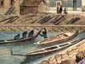 Maori canoes, Auckland wharf