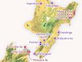 Map showing location of memorials