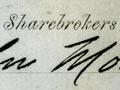 Detail of a sharebroker's licence.
