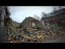 A pile of crumbling masonry after the 2011 Christchurch earthquake