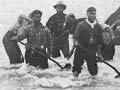 Digging the bar, Wairoa River, early 20th century
