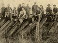 Arthur Cook and Richard Eddy working on a railway line