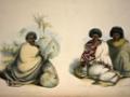 Pōtatau Te Wherowhero (left), Te Waru (centre) and Te Pakaru (right), painted by George French Angas
