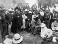 Rua Kēnana Hepetipa meeting with Joseph Ward on the beach at Whakatāne, March 1908