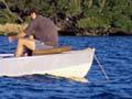 Fishing from a boat
