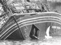 The Rainbow Warrior beneath the water after it was sunk by French secret service agents