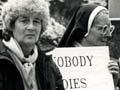 Anti-abortion protesters outside the Parkview Clinic, 1989