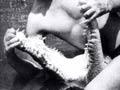 Wrestling a croc