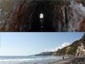 Waikawau tunnel and beach