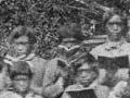 Ellen Spencer and daughters at Te Wairoa mission school