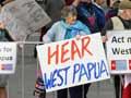 Protesters outside the Pacific Islands Forum, 2011
