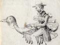 Walter Mantell riding a moa