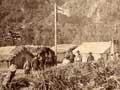 Hoisting the flag at the Bell settlement, 1887