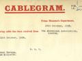 Telegram from the Abyssinia Association, 1938