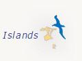 Close up of albatross icon and the island where they breed