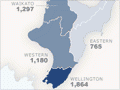 Membership of netball clubs by region, 2012