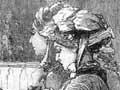 Knitting in the ladies' gallery at Parliament, 1880