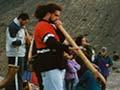 Playing puoro on Mt Tarawera, 2004