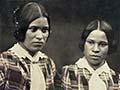Daguerreotype of Caroline and Sarah Barrett, early 1850s