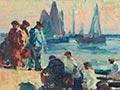 Sydney Lough Thompson, 'Last rays, cale de la criee, Concarneau'