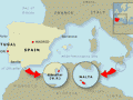 Portugal, Spain, Gibraltar and Malta