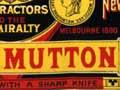 Label for Gear Meat Preserving and Freezing Company's tinned roast mutton