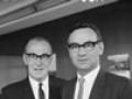 Henry Lang (right) with retiring secretary to the Treasury, Noel Davis, 18 December 1968