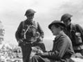 Peter McIntyre (centre) at Cassino, Italy, April 1944