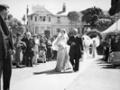 Benjamin Sutherland (right) accompanies his daughter Jean at her marriage to Dr Reay Mackay in 1938