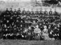 Staff and students of Te Aute College, with headmaster John Thornton seated in the front row, late nineteenth century