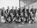 Cyril Vincent Walter (standing, fifth from left) and the South Island hockey team, after winning a tournament against the North Island, 1947