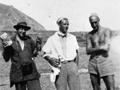 F. C. Burgess, G. S. Evatt and Nugent Herrmann Welch, at their camp near Cape Palliser lighthouse, about 1934