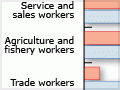 Occupational groups, by gender, 2006