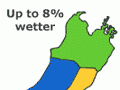 Mean annual rainfall 1978–98 compared to 1957–77