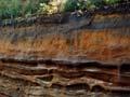 Layers of volcanic ash 