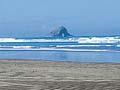 Tour coach on Ninety Mile Beach