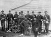 Hōne Riiwi Tōia (standing, centre) and four supporters after their arrest, May 1898