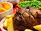 Roast meal on table